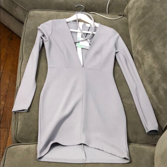 Plunge body con long sleeve dress. - Picture 7 of 7